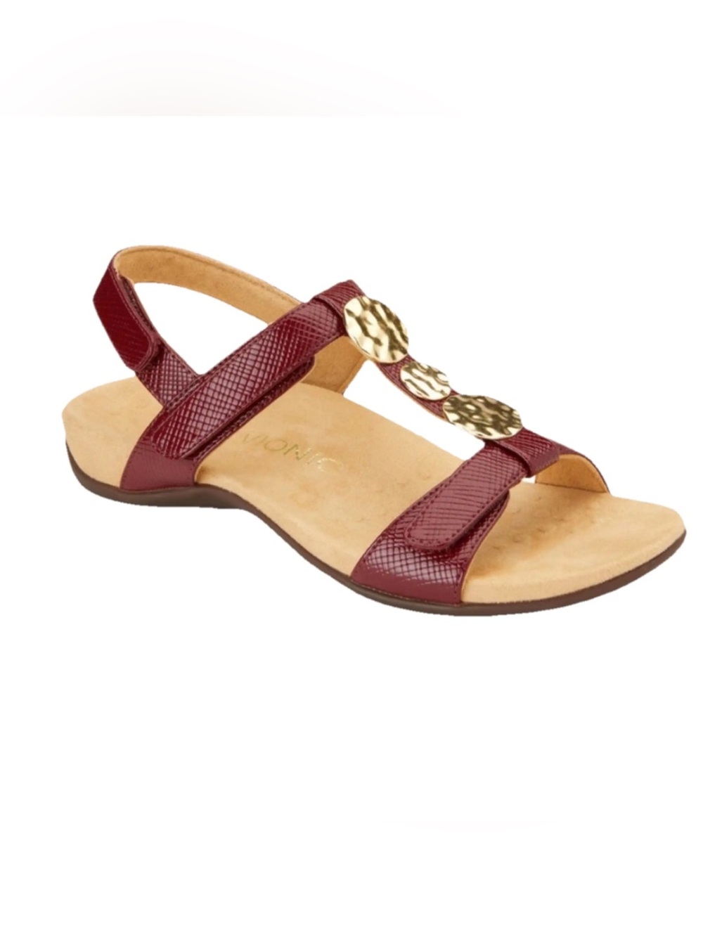 Vionic Farra Fig Lizard Adjustable Strap Sandals